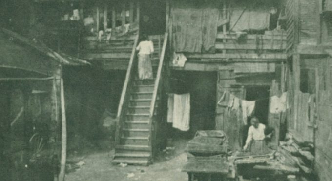 A rear house on Eighth Street, 1917. From The Challenge of St. Louis by George B. Mangold, director, Missouri School of Social Economy.