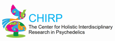 CHIRP logo: a bright, multicolor abstract bird beside the blue CHIRP text and the subtitle 'The Center for Holistic Interdisciplinary Research in Psychedelics'.