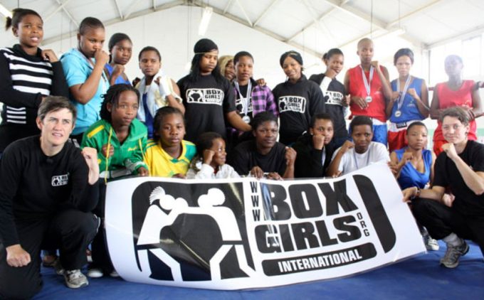 Heather Cameron with a class at BoxGirls.