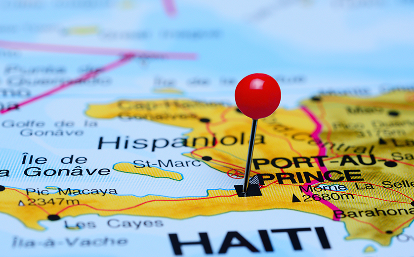 Haiti is pictured on a map of the region.