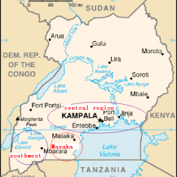 map of Uganda